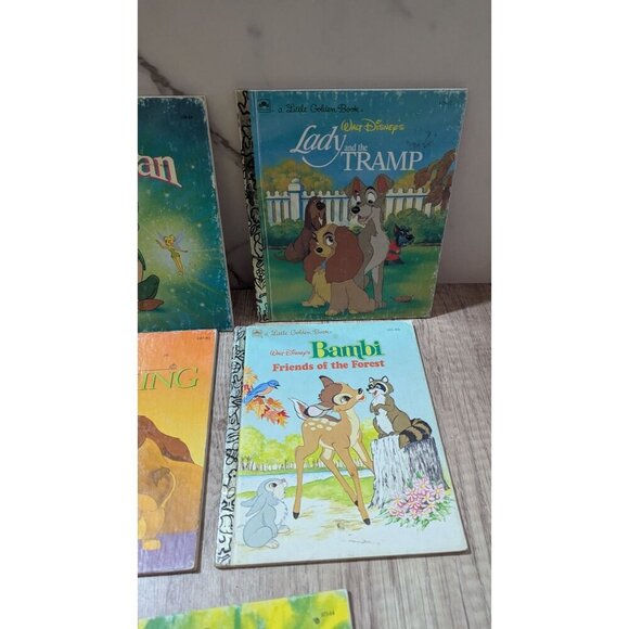 Set Of 5 Little Golden Books Disney Classics: Peter Pan Lady And The Tramp Lion - Picture 9 of 10